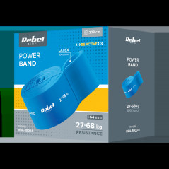 Latexträningsband - Power Band PL-6, blå 27-68 kg REBEL ACTIVE