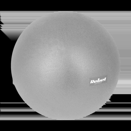 Minigymnastikboll för rehabiliteringspilates 25 cm, grå färg, REBEL ACTIVE.
