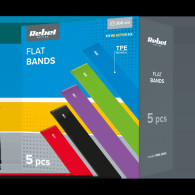 Set med TPE-träningsgummiband 2m - Flat Band Ls-1, 1,5-11,5 kg, 5 band, REBEL ACTIVE