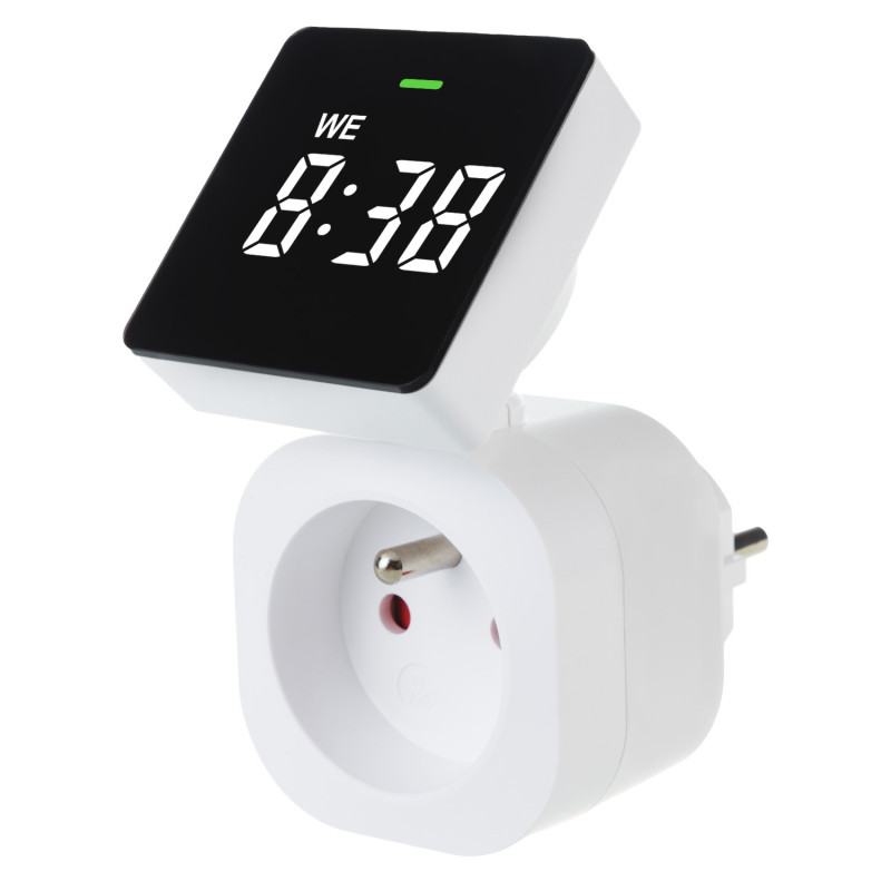 Tidsbrytare - digital timer GreenBlue, max belastning 16A, IP20, GB610 E