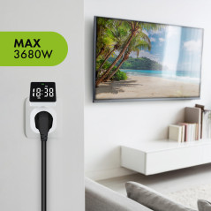 Tidsbrytare - digital timer GreenBlue, max belastning 16A, IP20, GB610 E | HandlaSmidigt.se