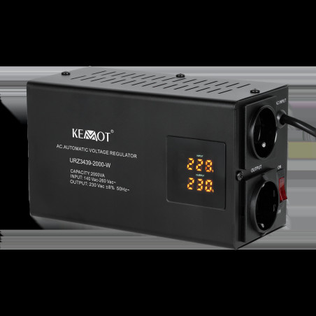 Automatisk spänningsstabilisator KEMOT SER-2000-W, precision 8% | HandlaSmidigt.se