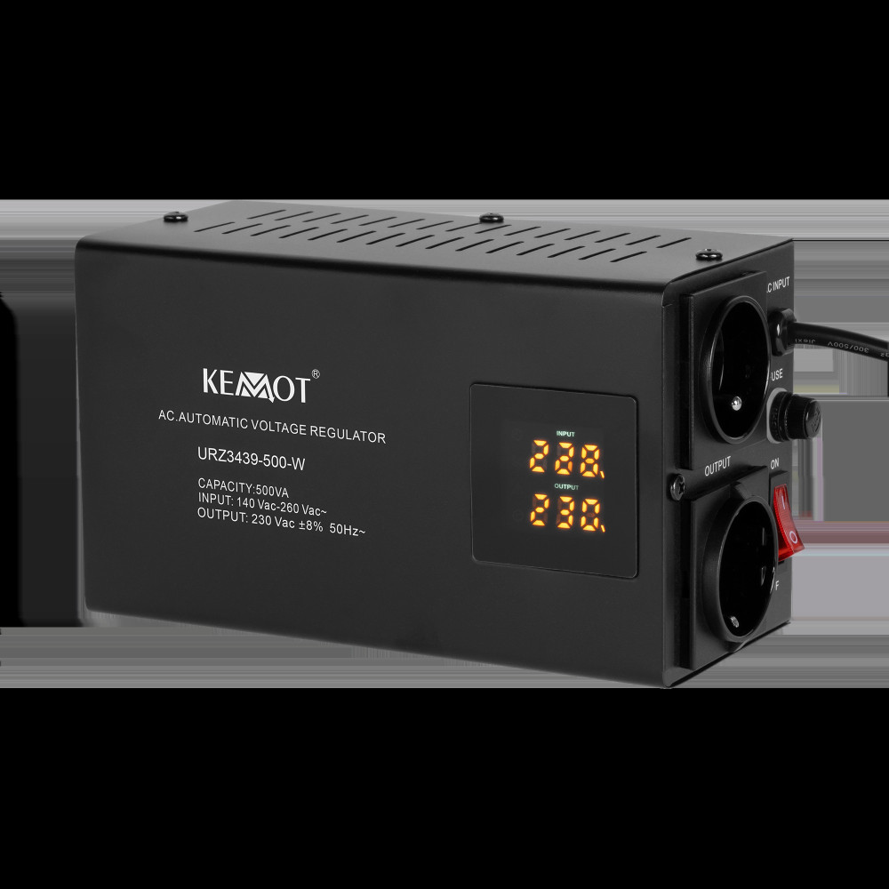 Automatisk spänningsstabilisator KEMOT SER-500-W, precision 8% Automatisk spänningsstabilisator KEMOT SER-500-W, precision 8%