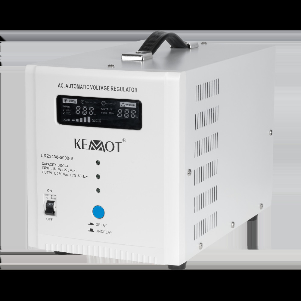 Automatisk spänningsstabilisator KEMOT SER-5000-S, precision 8%