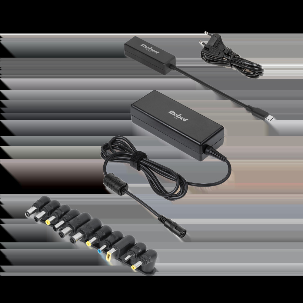 Universalnätadapter Rebel med 12 kontakter 90 W 15-20 V automatisk med Power Delivery-funktion. Universalnätadapter Rebel med 12 kontakter 90 W 15-20 V automatisk med Power Delivery-funktion.