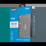 Universalnätadapter Rebel med 12 kontakter 90 W 15-20 V automatisk med Power Delivery-funktion.