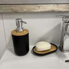 Badrumstillbehör set - svart Ruhhy24636