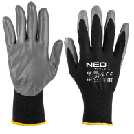 Arbetshandskar, polyester belagd med nitril, 4131X, storlek 10