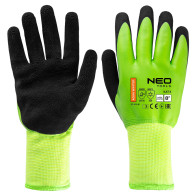 Arbetshandskar fodrade, polyester belagd med latex (2 lager), 3241X, storlek 8