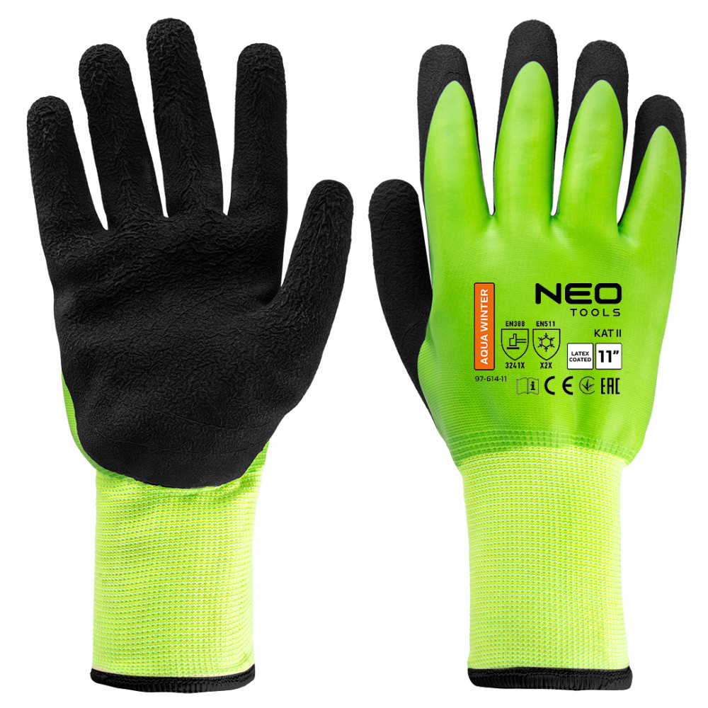 Arbetshandskar fodrade, polyester belagd med latex (2 lager), 3241X, storlek 11 Arbetshandskar fodrade, polyester belagd med latex (2 lager), 3241X, storlek 11