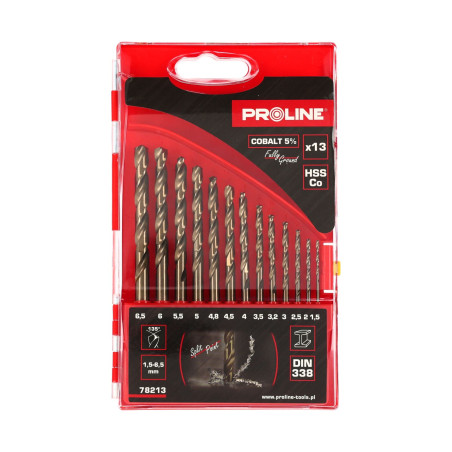 Borrsatser för metall HSSCo DIN338 slipning. 13 st (1,5-6,5 mm) Proline. | HandlaSmidigt.se