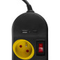 Strömförsörjningslist Maclean, förlängningssladd med 4 uttag + USB A / C, med strömbrytare, 250VAC/10A, 1,5m, svart, MCE508 B