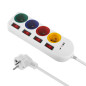 Strömförsörjningslist Maclean, förlängningssladd med 4 uttag + USB A / C, med strömbrytare, 250VAC/10A, 1,5m, vit, MCE508 W.