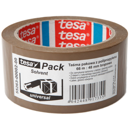 Tejp solvent 66m:48mm, brun [beskrivning tjeckiska/slovakiska, polska]