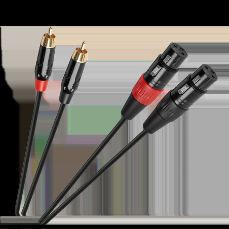Kabelanslutningskabel Cabletech XLR - 2RCA 1m