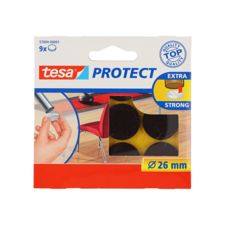 Filtpads med diameter 26 mm, bruna, 9 stycken.