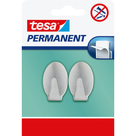 Krokar permanent 2 st. 'l', ovala, metall