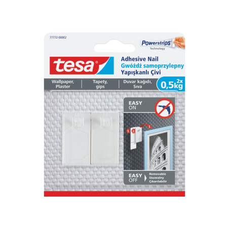 Självhäftande spikar 2 st upp till 500 g för tapeter (+3 st)