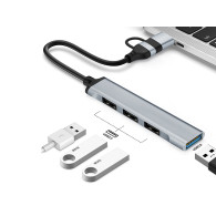 ADAPTER TRACER A-4, USB Type-C till USB-A, 4x USB-A