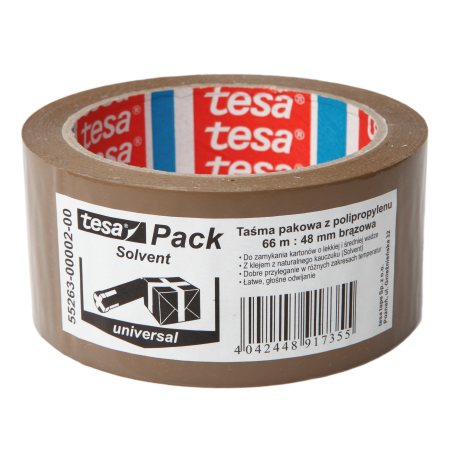 Tejp solvent 66m:48mm, brun [beskrivning tjeckiska/slovakiska, polska]