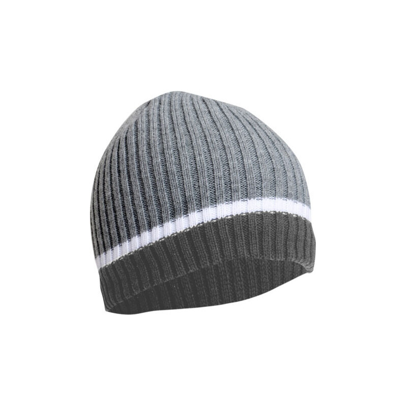 Mössa i akryl med foder i grått och vitt, Lahti.