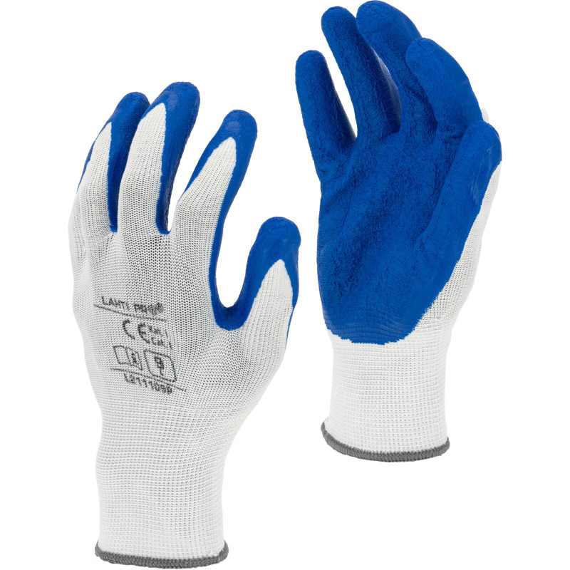 Latexhandskar granatvita l211109p, 12 par, '9', ce, Lahti