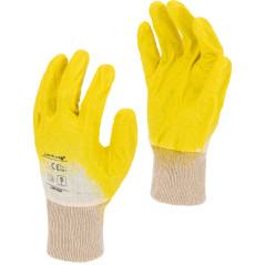 Handskar i nitril, gula-vita l220108p, 12 par, '8', ce, Lahti