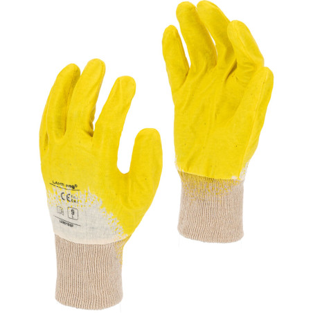 Handskar i nitril, gula-vita l220108p, 12 par, '8', ce, Lahti