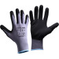 Handskar i nitroskum, grå-svarta, l220610p, kort, '10', CE, Lahti