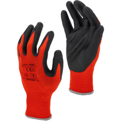 Handskar nitr. röd-svart l221210p, kartong, '10', CE, Lahti