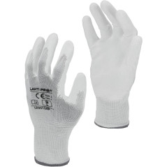Handskar pu vita l230109p, 12 par, '9', ce, Lahti
