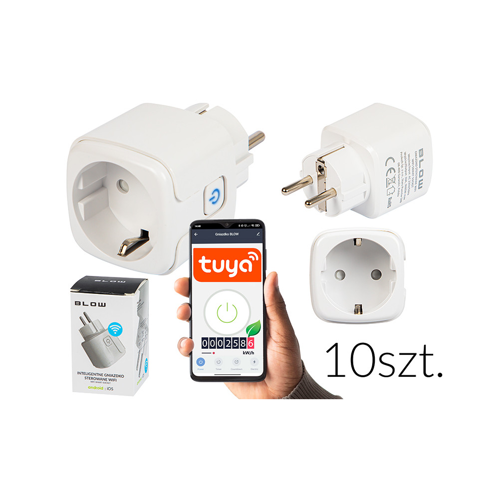 72-130- Intelligentt wifi-styrt uttag Tuya v3 vit förpackning