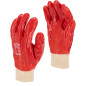 Handskar av PVC röd l240110p, 12 par, '10', CE, Lahti