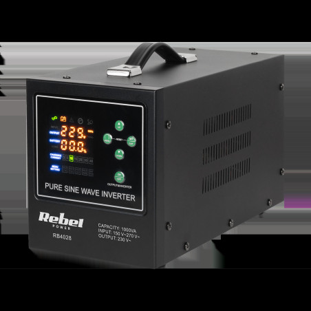 Nödströmsaggregat Rebel POWER-1000-LFP4 - omvandlare med ren sinusvåg och laddningsfunktion 12V 230V 1000VA/7 | HandlaSmidigt.se