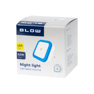 44-287- Lampka nocna led z czujnikiem zmierzchu kwadratowa niebieska
