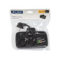 98-233- Grenuttag PS-310U 3 uttag 3xUSB 0,1m svart 2x1mm förlängningskabel