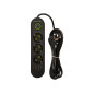 98-214- Nätdelar förlängare ps-330 3-uttag 3xusb 3m svart 2x1mm