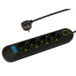 98-220- Nätdelar förlängare ps-430 4-uttag 3xusb 3m svart 2x1mm