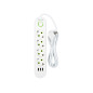 98-224- Nätkabel förlängare ps-430 4-uttag 3xusb 3m vit 2x1mm