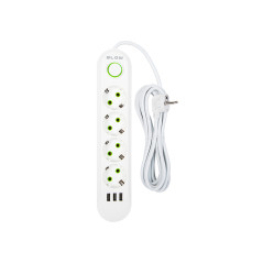 98-225- Nätdelar förlängare ps-450 4-uttag 3xusb 5m vit 2x1mm | HandlaSmidigt.se