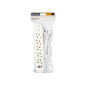 98-229- Nätdelar förlängningskabel ps-520 5-uttag 3xusb 2m vit 2x1mm