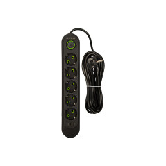 98-228- Nätdelarps-550 5-uttag 3xusb 5m svart 3x1mm