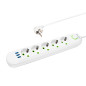 98-231 - Nätdelar förlängare ps-550 5-uttag 3xusb 5m vit 3x1mm