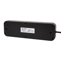 98-209- Nätdelar förlängningskabel ps-550s 5-uttag 4xusb 1xusb-c 5m svart 3x1mm