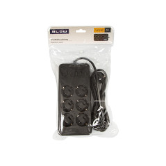 98-211- Nätdel PS-630 förlängningskabel 6 uttag 3xUSB 1xUSB-C 3m svart 2x1mm