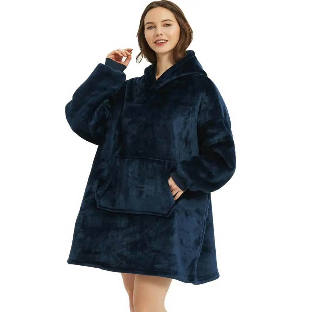 BQ82B Koc 'typu bluza' 2w1 niebieski BQ82B Koc 'typu bluza' 2w1 niebieski