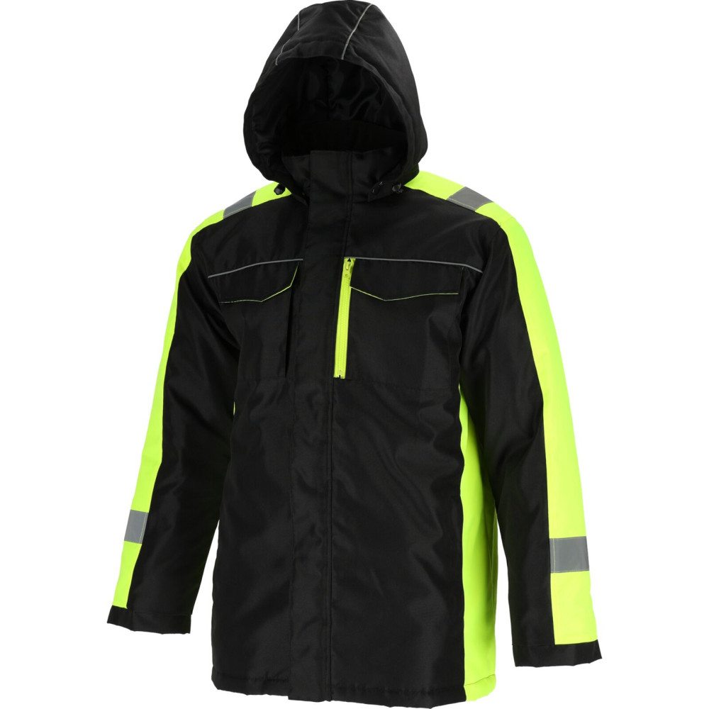 Fodrad jacka med huva, svart-gul, '3xl', ce, Lahti Fodrad jacka med huva, svart-gul, '3xl', ce, Lahti
