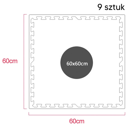FT57A Mata pussel 60x60 för gym med kant