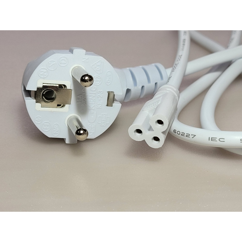 Strömkabel med kontakt för LED-lampor T5 med en längd på 150 cm.