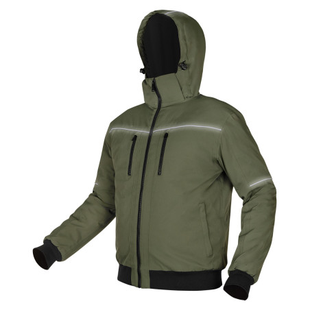 Fodrad jacka med huva OUTDOOR, grön, storlek L